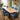 Quatropi Cora & Zelda 8 Seater Extendable Dining Set Blue Chenille & Rustic Blue Ceramic