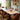 Quatropi Cora & Zelda 8 Seater Extendable Dining Set Brown & Rustic Blue Ceramic