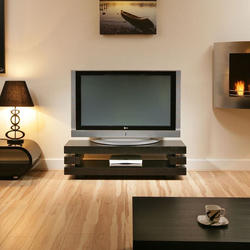 Quatropi Designer TV Television Stand Cabinet Black Oak Flat Packed 52inch 397F