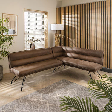 Quatropi Detroit Corner Dining Bench Brown - Left