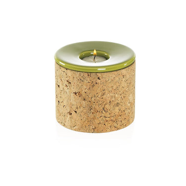 Quatropi Envy Designer Tea Light Holder Grean Ceramic Cork Indoor Outdoor 4702