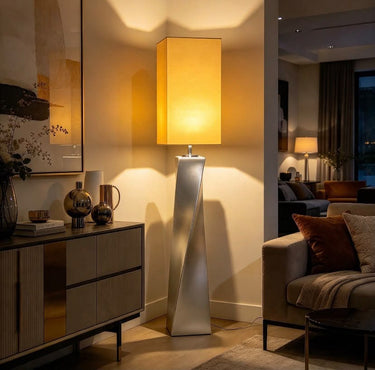 Quatropi Envy Lighting Designer Standard Floor Lamp Large Gold Twiss