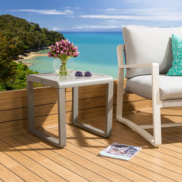 Quatropi ExDisplay Aluminium Outdoor Garden Small Side Table Slate