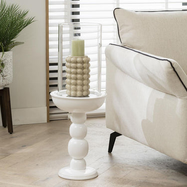 Quatropi Exdisplay Modern Quatropi Large White Pillar Candle Holder 81cm x 30cm