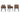 Quatropi ExDisplay Set of 2 Luxury Vintage Brown Faux Leather Carver Dining Chairs 1619