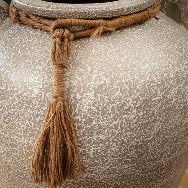 Quatropi Extra Large Floor Standing Decorative Indoor Pot Vase Textured Grey
