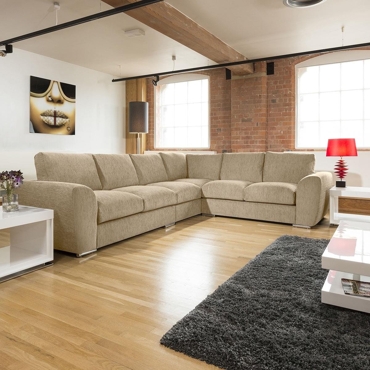 Quatropi Extra Large L Shape Sofa Set Settee Corner Group 335x265cm Grey L