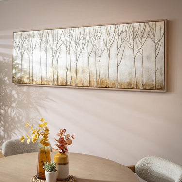 Quatropi Extra Wide Modern Abstract Framed Wall Artwork Silver Foil 200x70cm