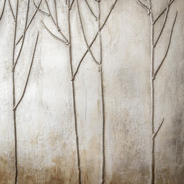 Quatropi Extra Wide Modern Abstract Framed Wall Artwork Silver Foil 200x70cm