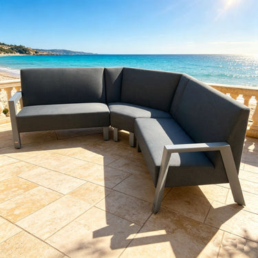Quatropi F1903 Sofa Corner Bench Charcoal Grey 235 x 235 ExDisplay