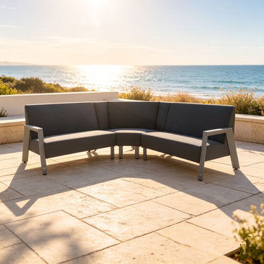 Quatropi F1903 Sofa Corner Bench Charcoal Grey 235 x 235 ExDisplay