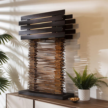 Quatropi Flam & Luce Samourai Wooden Table Lamp Brown