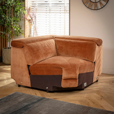 Quatropi Florance Corner Sofa Module Burnt Orange Fabric 122x122cm