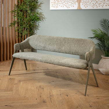 Quatropi Freya 3 Seater Kitchen Dining Room Bench with Back Green Metal 180cm