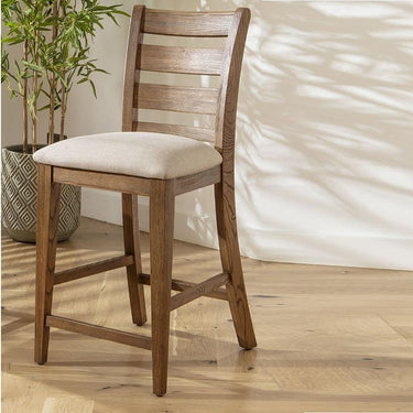 Quatropi Gemini Padded Wooden Counter Bar Stool Cream