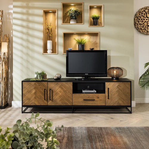 Gemini Solid Wood Parquet TV Stand 200cm