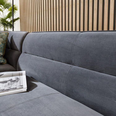 Quatropi Grey Velvet For The Detroit Corner Bench and Chairs