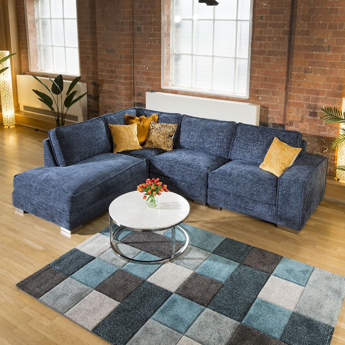 Quatropi Huge Designer L Shape Soft Deep Sofa Many Colours & Fabrics Lexci 4L