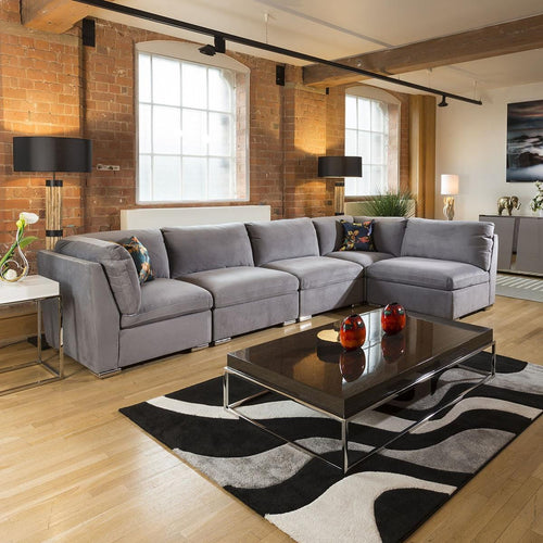 Huge Inviting Mikey Corner Sofa Medium Grey 5 Seater L Shape 13L