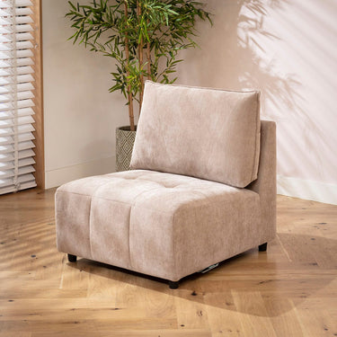 Quatropi Jasmin Armless Middle Modular Sofa Section Neutral Beige 75x88cm