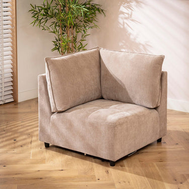 Quatropi Jasmin Corner Modular Sofa Section Neutral Beige 85x85cm