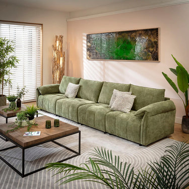 Quatropi Jasmin Large Modern 4 Seater Modular Sofa Settee Green 323x88cm 16