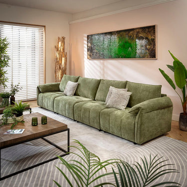 Quatropi Jasmin Large Modern 4 Seater Modular Sofa Settee Green 323x88cm 16