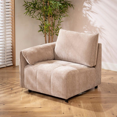 Quatropi Jasmin Left-Hand Armed Modular Sofa Section Neutral Beige 88x88cm