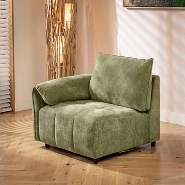 Quatropi Jasmin Left-Hand Armed Modular Sofa Section Olive Green 88x88cm