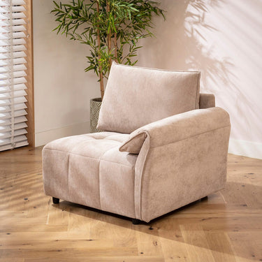 Quatropi Jasmin Right-Hand Armed Modular Sofa Section Neutral Beige 88x88cm