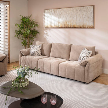 Quatropi Jasmin Small 3 Seater Sofa Beige 251x88cm 1
