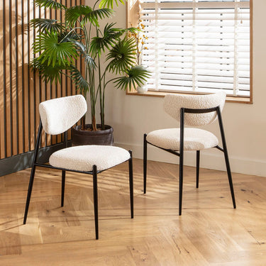 Quatropi Jasmine Cream Boucle Dining Chair