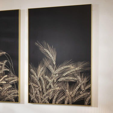 Quatropi KIT PART-Hand-Carved Metal Framed Wall Artwork Copper & Natural Wood 60x90cm