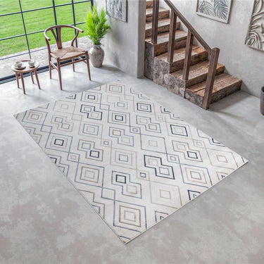 Quatropi Kodiak Medium Rug Blue / Cream / Beige / Brown 160 X 230cm