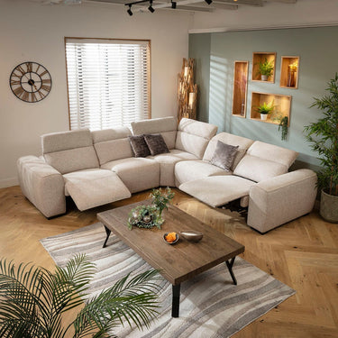 Quatropi Large 5 Seater Recliner Corner Sofa L-Shape Settee Beige 296x296cm 14