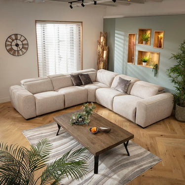 Quatropi Large 5 Seater Recliner Corner Sofa L-Shape Settee Beige 296x296cm 14