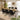Quatropi Large 6 Chair Seat Dining Set Modern Parquet Wood Black Velvet 220cm