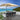 Quatropi Large Cantilever Garden Parasol Umbrella with Weighted Base Cream 3x4m