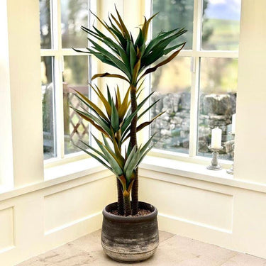 Quatropi Large Faux Imitation Potted Yukka Tree Realistic Artificial Plant Indoor