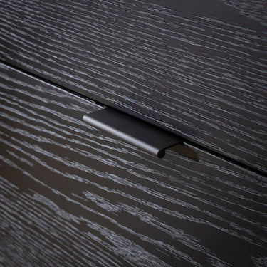 Quatropi Large Mid Century Modern Sideboard Buffet Cabinet Black Oak Ceramic 180cm x 45cm