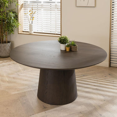Quatropi Large Modern 8 Seater Oval Kitchen Dining Table Grey Oak 280x120cm