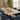 Quatropi Large Modern Solid Natural Wooden 8 Chair Dining Set Blue Velvet 190cm