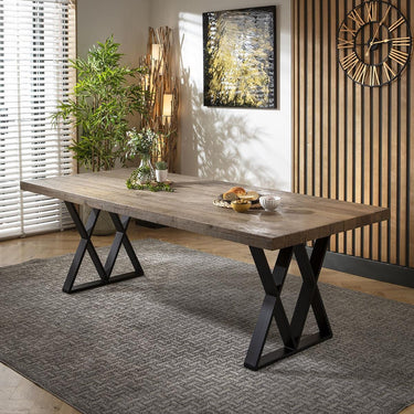 Quatropi Large Reclaimed Solid Oak 8 Seat Wooden Dining Table Industrial 230cm