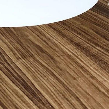 Quatropi Large Round Lacquered Walnut White Gloss Dining Table Glass Insert 1.8