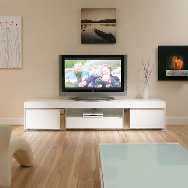 Quatropi Large TV Television Cabinet Entertainment Unit Center White gloss
