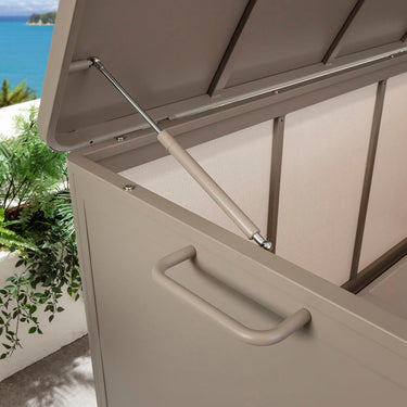 Quatropi Large Weather-Resistant Aluminium Outdoor Garden Storage Box Beige 169x89x94cm
