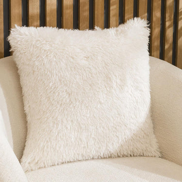 Quatropi Lennox Ivory White Fluffy Scatter Cushion 45cm