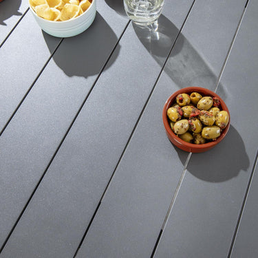 Quatropi Leno & Star 6 Seater Outdoor Garden Dining Set Grey Aluminium & Textilene