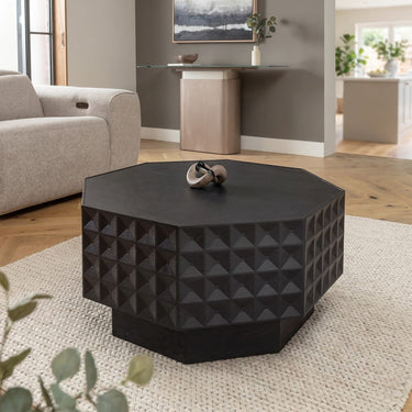 Quatropi Lex Unqiue Octagon Black Coffee Table 85cm
