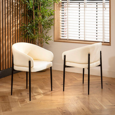 Quatropi Loki Faux Leather Carver Dining Chair Cream
